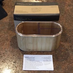 New In Box Pampered Chef Bamboo Sink Caddy